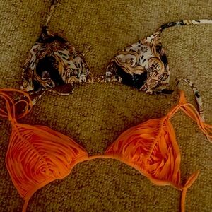 Multicolor, pastel and coral Bikini tops S